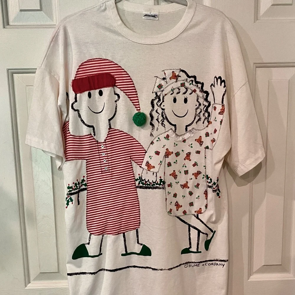 Christmas Mom's Oversize Sleep T-shirt Pinwheels Fun Kids holiday Ugly Sweater - Picture 3 of 6